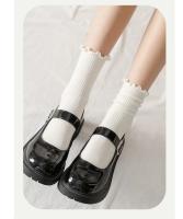 Calcetines Para Mujer 5 Pares En Lote Algodón Transpirable De Media Pantorrilla Estilo Ruffle Negro Blanco Para Primavera Y Otoño - details 3