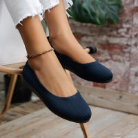 Zapatillas De Ballet Planas Para Mujer Confortables De Tejido Casual Slip on Oficina Barco Talla Grande Mocasines Redondas - details 10