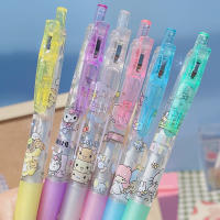 Sanrio Gel Pen 12Pcs Kawaii Hello Kitty Fresa Cinnamoroll Kuromi Melody Estación De Trabajo Estudiantes Bolígrafo 0.5 Negro Exam Pen - details 6