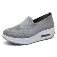 Zapatillas De Mujer Moda Verano Plataforma Sólida Color Flat Zapatos Casuales Transpirables Tacón Medio Para Caminar - details 4