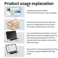 Logger De Temperatura Desechable 180 Días Con USB Y Reporte PDF Alarma De Temperatura Para Transporte Frío Indicador LED Rojo Y Verde - details 9