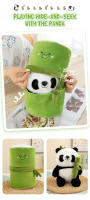 Juguete De Peluche Kawaii Panda En Tubo De Bambú Diseño Reversible Regalo De Día De San Valentín Para Niños Animal De Peluche Reclinable Suave Y Cómodo - details 2