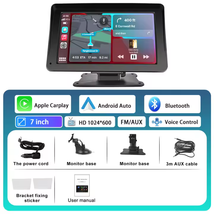 Podofo-reproductor Multimedia Universal de 7 pulgadas para coche, autorradio, Carplay, espejo, DVR, grabadora, salpicadero, para Nissan y Toyota - 1