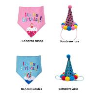Conjunto De 2 Piezas De Accesorios Para Mascotas: Sombrero Y Pañuelo Triangular Con Diseño De Lentejuelas Para Gatos Y Perros Color Azul Rosa Tamaño Ajustable Para Celebraciones De Cumpleaños - details 3