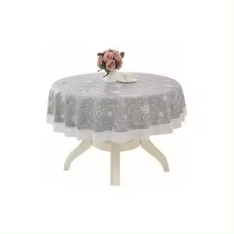 Mantel redondo lavable 180 cm impermeable, antiarrugas y resistente a las manchas - 1