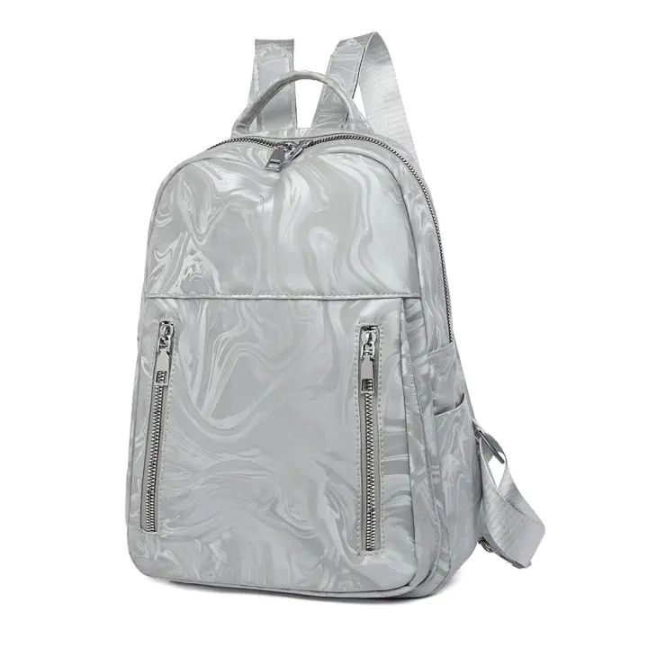 Mochila para mujer, nuevo estilo, ligera, de gran capacidad, sencilla, de PU, mochila versátil y de moda para mujer. - 1