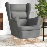 vidaXL Silla mecedora de tela 74x90x102 cm en color Negro/Azul vaquero/Gris oscuro | cómodas modernas ergonómicas para comedor cocina salón hogar - details 2