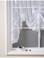 Cortina Corta Blanca Con Tres Flores Para Sala De Estar Cortina De Ventana Con Cuerda Para Sujetar Estilo Japonés Y Coreano 100% Poliéster - details 4