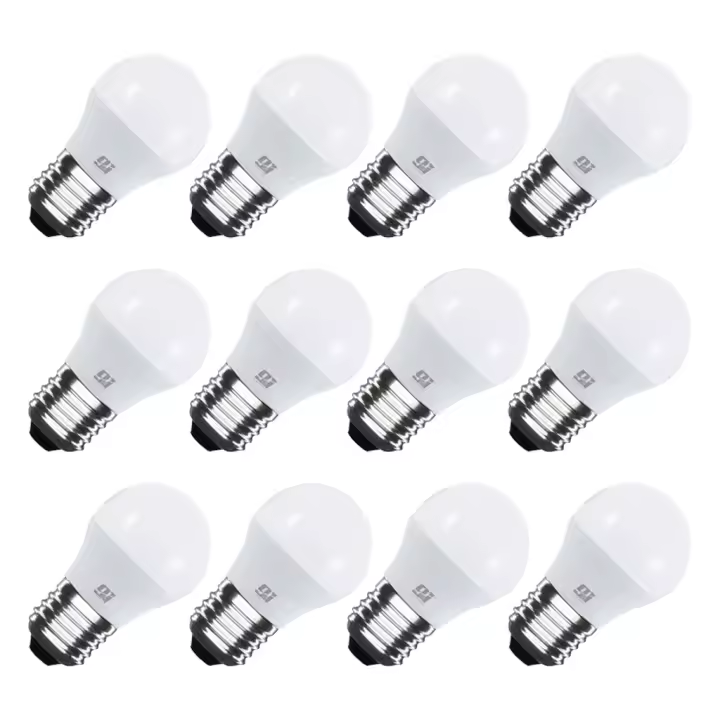 ORION91 Pack x 12 unidades Bombillas LED G45 E27 6w=40w - Blanco Cálido 10.000h - Nine&One Premium - 1