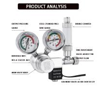 Válvula Reductora De Presión CO2 Para Acuario Con Doble Medidor Control De Presión Para Cilindro Válvula Solenoid Regulador De CO2 - details 3