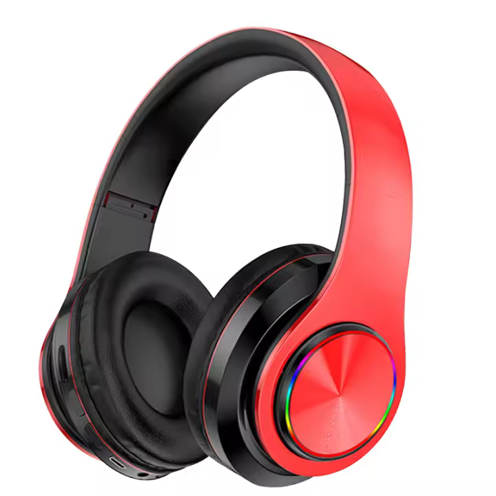 Auriculares Bluetooth Inalámtricos Con Luz Colorida Para Música Deportes Soporte Para Móvil Y Computadoraauriculares Con Micrófono - 1
