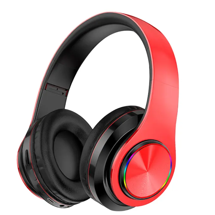 Auriculares Bluetooth Inalámtricos Con Luz Colorida Para Música Deportes Soporte Para Móvil Y Computadoraauriculares Con Micrófono - 1