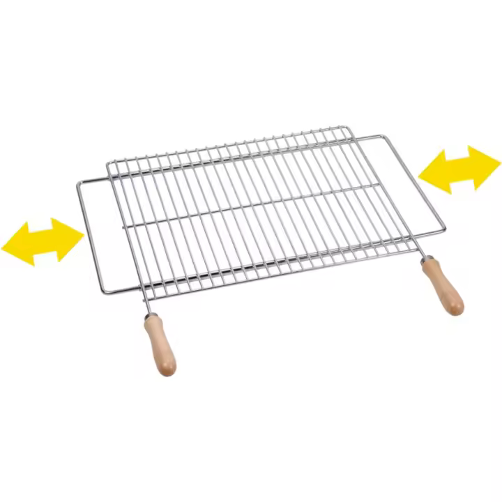 Parrilla extensible 10cm inox para barbacoa. Medida: 70x40cm. 2820 Sauvic - 1