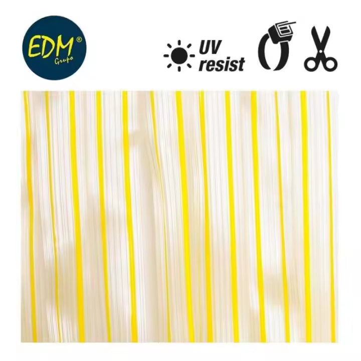 Cortina de cinta de plástico Color amarillo-transparente 32 tiras 90x210cm EDM - 1