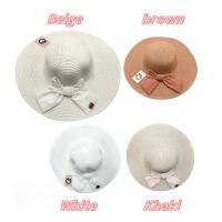 Sombrero de Paja de Verano para Mujer, Sombrero de Playa de Ala Ancha con Protección UV, Cómodo y Transpirable, Ajustable y Plegable, Ideal para Viajes y Aire Libre (Beige/Marrón/Blanco/Khaki) - details 3