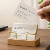 Organizador De Tarjetas De Negocio Con Soporte Para Escritorio Estilo Madera Accesorios Para Oficina Y Hogar Organizador De Memoria De Escritorio - details 1