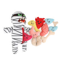 Juego De Juguetes Para Perros De Halloween: Momia Spooky Incluye Corazón Hueso Y Cerebro Juguetes De Peluche Para Divertirse - details 0