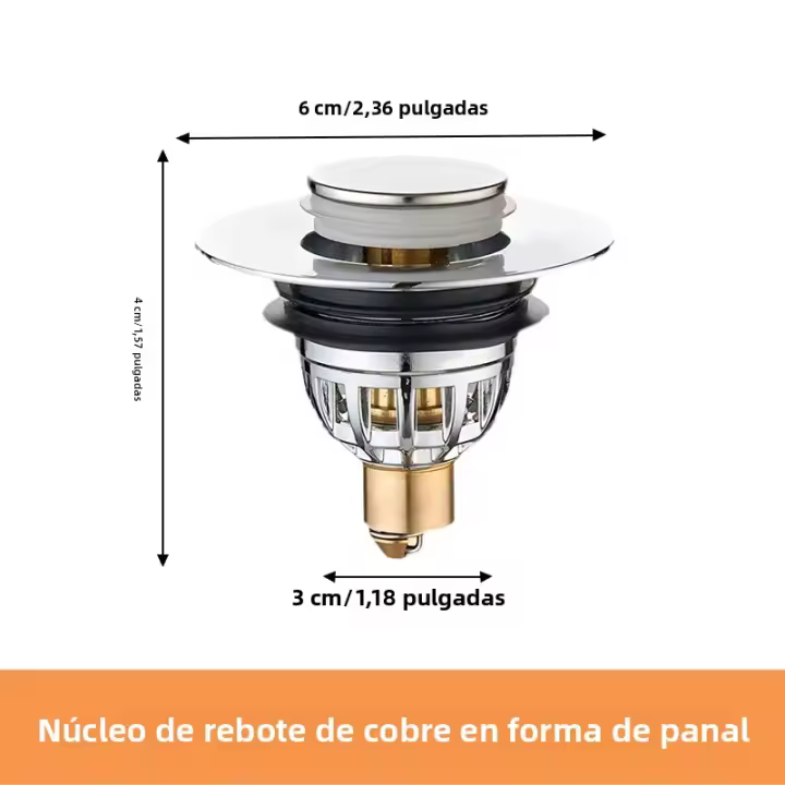 Musurjoy 1pc Desagüe Pop-Up De Latón Tapa De Baño Cogedor De Cabello Para Calibre 32mm a 42mm Regalo De Navidad - 1