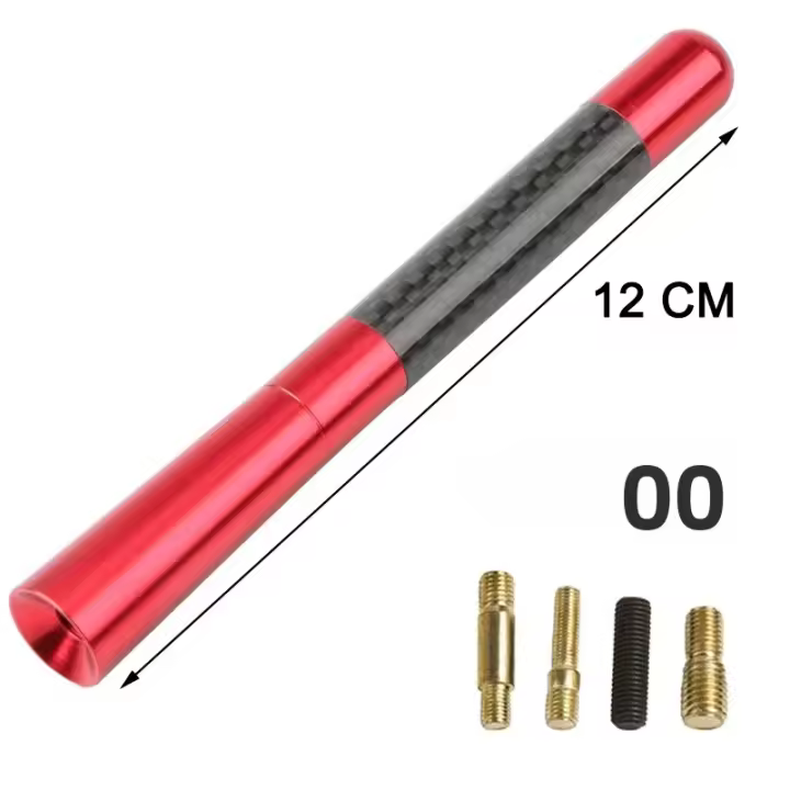 Antena De Radio Para Coche Universal 12cm Color Sólido Fibra De Carbono Negra Antena De Techo Para FM/AM Metal Receptor - 1