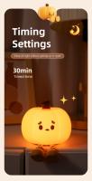 Lámpara De Noche De Calabaza Halloween En Silicona Suave Luz Segura Para Decoración De Habitación Timable Y Ajustable Regalos Para Niños Y Bebés - details 6