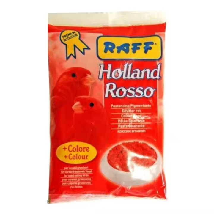 Raff Holland Rosso - Pasta de cria humeda roja para canarios con pigmentante cantaxantina - Formato: 300gr y 1kg - 1