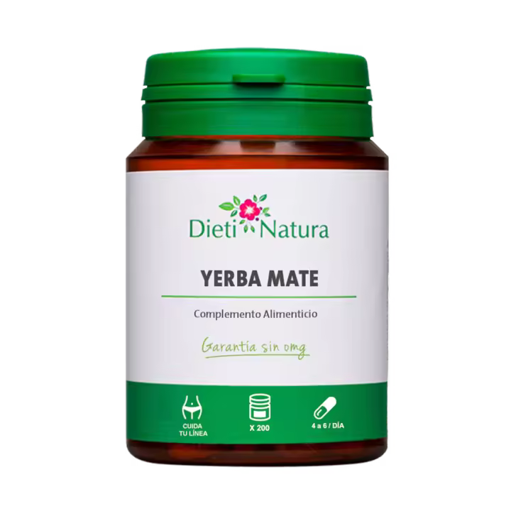 Dieti Natura 200 Cápsulas de Yerba Mate - Complemento Alimenticio que Ayuda a la Pérdida de Peso – Energía Natural y Antioxidante con Beneficios Digestivos - 1