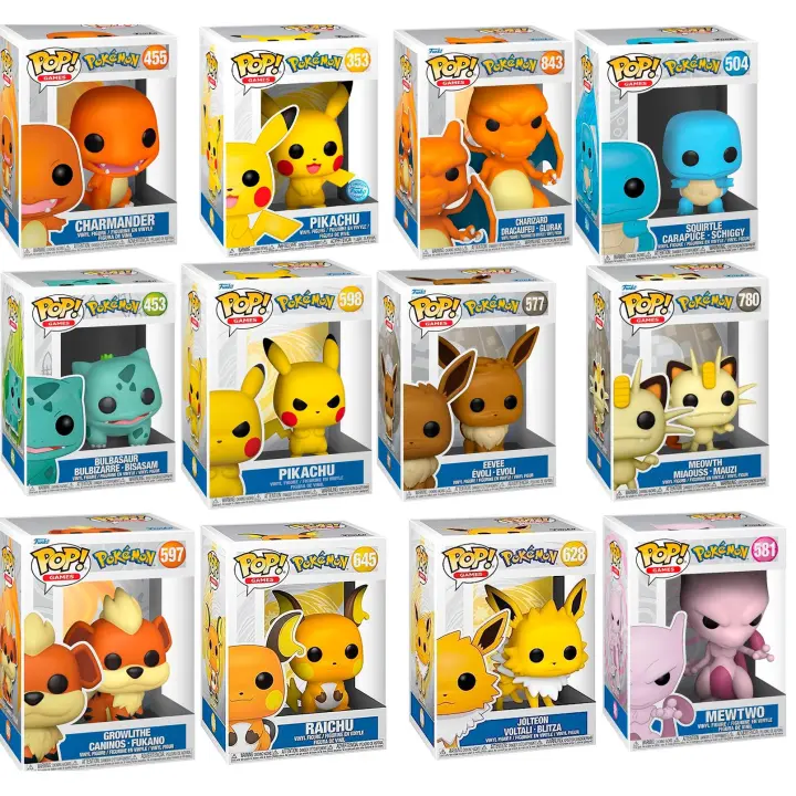 Funko Pokemon Pikachu Bulbasaur Charmander Squirtle Charizard Eevee Meowth Mewtwo Growlithe Raichu Jolteon  Funko Pop Vinyl  455 353  843  504  453 598 577 780 597 628 581 elige figura - 1