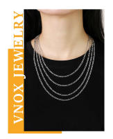 Collar De Cadena Figaro Simplicidad Vnox Para Hombres Y Mujeres Acero Inoxidable Antialérgico Joyería Minimalista De Moda - details 2