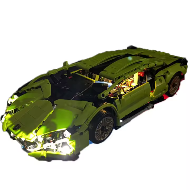 Juego De Luces LED Para Coche De Construcción Técnica De Alta Velocidad 1:14 Vehículo Deportivo DIY Con Bloques De Lámparas Juguetes Para Niños Y Adultos - 1