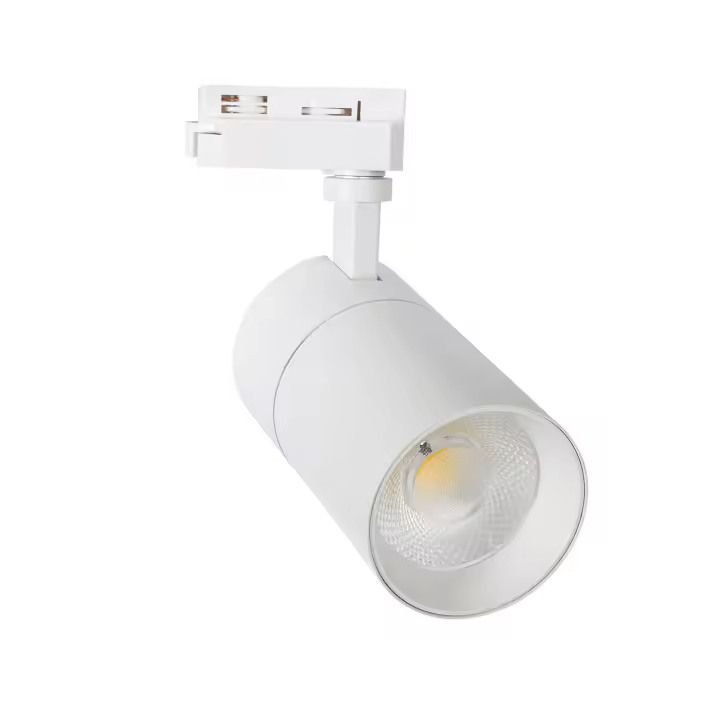 Ledkia Foco Carril LED Monofásico 20W Regulable Mallet Blanco 3000K Blanco Cálido - 1