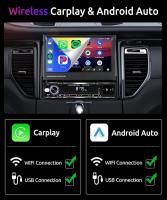 Radio de coche Podofo de 7 pulgadas con pantalla táctil plegable manual y enlace de espejo BT5.1, radio AM/FM, 2 puertos USB/TF/AUX y cámara de respaldo, actualización 2024 - details 2