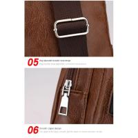 Nueva Bandolera Para Hombre Con USB Gran Capacidad De Carga Portátil Deportes Al Aire Libre Bandolera Diagonal PU Con Cierre De Cremallera - details 8