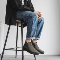Botas Cortas Antideslizantes Y Resistentes Al Desgaste Para Hombre Estilo Británico Altas Para Otoño Zapatos De Trabajo Para Sitio De Construcción Casual - details 6