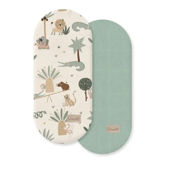 Albero Mío - Pack 2 Bajeras Capazo Algodón Satinado y Muselina Cotton Color - 1
