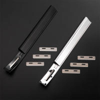 Kit De Herramientas De Corte Para Cuero Metálico Y Cuero Con 3 Hojas De Repuesto 4 Piezas Herramienta De Beveler De Seguridad Para DIY Negro/Cobre - details 0