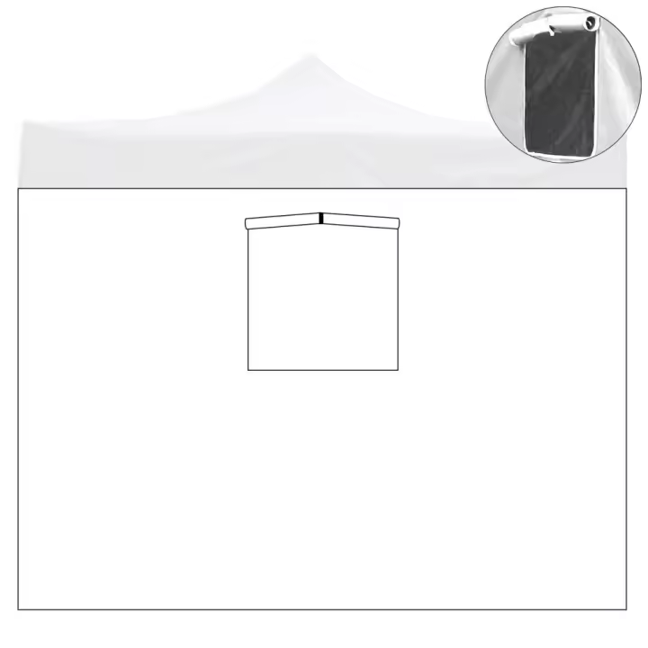 Cubierta lateral impermeable Blanca de 3x2MT with Ventana para Cenador plegable de 3x3mt - 1