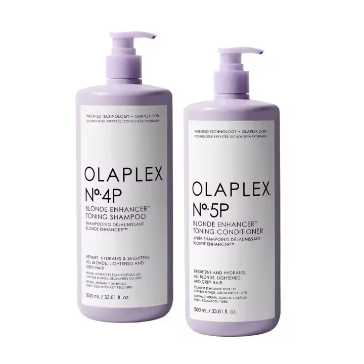 Olaplex Duo Blonde Jumbo N4P Blonde Enhancer™ Tonigh Shampoo - 1000ml + N5P Blonde Enhancer™ Tonigh Conditioner - 1000ml - 1