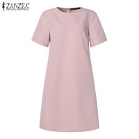 Vestido Elegante De Verano Para Mujer ZANZEA Con Manga Corta Estilo Trabajo OL Vestido Casual De Rodilla Solido Adecuado Para Fiestas Y Trabajo - details 9