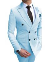 Traje De Negocios Para Hombre 2 Piezas Ajustado Popular Para Fiestas Y Bodas Material De Algodón Y Poliéster Estilo Casual - details 4
