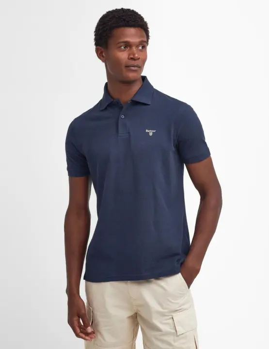 Polo Barbour Lifestyle Marino Hombre - Algodón Ajustado - Logo Bordado - 1