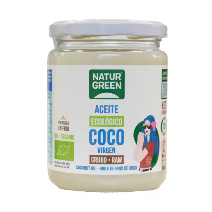 Aceite de Coco Virgen Ecológico, Prensado en Frío y Multifuncional 400g - NaturGreen - 1