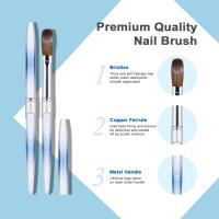 Cepillo De Uñas De Acrílico Kolinsky De Alta Calidad Con Mango De Madera Herramientas De Dibujo Para Manicura Y Gel De Constructivo - details 2
