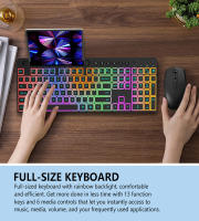 Teclado Inalámbrico Ergonómico Con Ratón Y Soporte Para Teléfono Multicolor Recargable 2.4G Para PC Laptop Windows - details 9