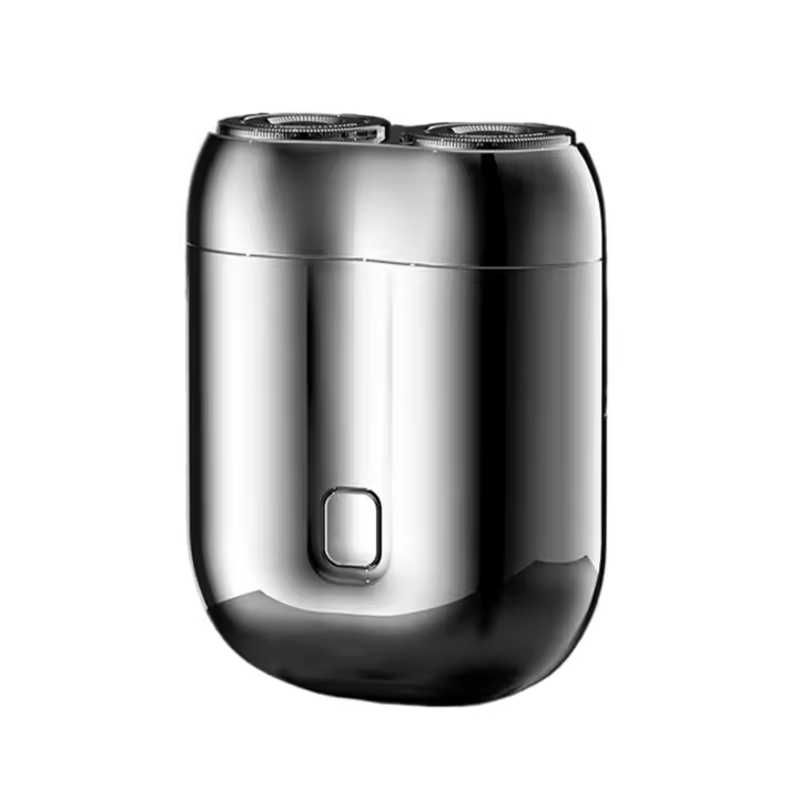 Afeitadora Eléctrica Doble Mini Portátil Con Pantalla Digital Carga Tipo-C Afeitadora De Barba Desmontable Para Viajes Para Hombres - 1