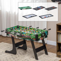 HOMCOM  6 en 1 Mesa Multijuegos Plegable para Niños de 7+ Años Mesa de Juegos Billar Futbolín Ping Pong Aro de Lanzamiento Hockey sobre Hielo Aire Hockey 118x104x71 cm Multicolor - details 2