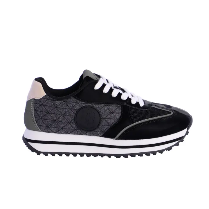 Zapatillas deportivas para mujer DON ALGODON Praga de piel sintética negro - 1