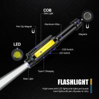 Linterna LED Multifuncional 4 En 1 Super Brillante 365nm UV Cargable Por USB Con Imán En La Punta Y COB Farol Torcha - details 17