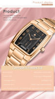 Reloj De Mujer WWOOR 2024 Oro Creativo Acero Inoxidable Resistente Al Agua Cuadrado Reloj De Pulsera Para Mujer Con Marcadores Arábigos - details 4