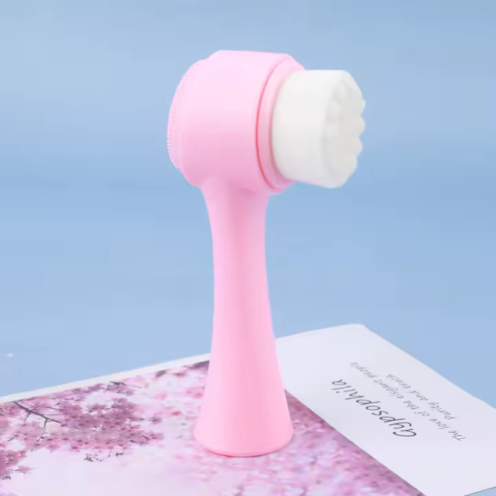 Cepillo De Limpieza Facial De Silicona Doble Cara RANCAI 1 Pieza Limpia Y Elimina El Maquillaje Del Rostro Herramienta De Cuidado De La Piel - 1