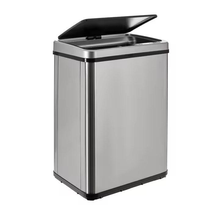 Cubo de Basura Inteligente Wellhome Sin Patas - Apertura Automática y Contacto Manual - 40/50/60L Blanco - 1